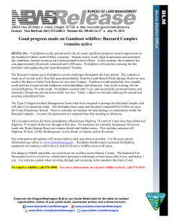 Firefighters on the ground and in the air made significant progress toward suppression on the Gumboot wildfire north of Riley yesterday. Despite steady winds, high temperatures and extremely dry conditions, limited resources proved determined in their efforts. At last estimate, the Gumboot fire was approximately 60 percent contained and 1,600 acres. Firefighters will continue securing the fire perimeter and suppressing hot spots throughout Tuesday. The Buzzard Complex gave firefighters several challenges throughout the burn period. The complex is made up of several active fires that span intermittently from the Lamb Ranch/Warm Springs Reservoir area south to the Beaver Table/Twin Reservoir area near Venator. Northwest winds pushed the fires steadily south and east toward several residences and outbuildings mid-afternoon. Late in the evening, the fire crossed Highway 78 to the south. Firefighters worked until 3 a.m. and successfully protected homes and structures, though one private horse trailer was lost. Today's objectives include reducing fire spread and securing containment lines.