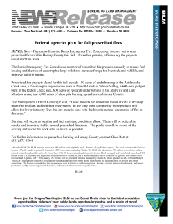 Fire crews from the Burns Interagency Fire Zone expect to carry out several prescribed fires within Harney County this fall. If weather permits, officials say the projects could start this week