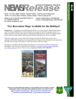 Portland, Ore. - The Bureau of Land Management (BLM), U.S. Forest Service, National Park Service, and U.S. Fish and Wildlife Service have released two new maps for the 2013 recreation season. An updated Owyhee Canyon Country map for southeastern Oregon and a new map for the Oregon Central Coast, which is also the official visitor map of the Siuslaw National Forest, are now available.