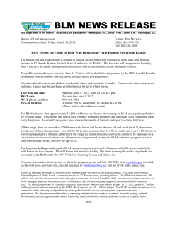 The Bureau of Land Management is hosting in June an all-day public tour of two wild horse long-term holding pastures in El Dorado, Kansas, located about 30 miles east of Wichita. The free tour will take place on Saturday, June 9 and give the public an opportunity to observe wild horses roaming across thousands of acres.