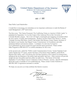 If you've got a hankering for history...the BLM has you covered with some cool upcoming events on the 200th anniversary of the General Land Office. The first event runs from September 12 to 14 in Boulder, CO. The second event, featuring former Interior Secretary Babbitt, and former Supreme Court Justice Sandra Day O'Conner, is in Phoenix, AZ on September 27.