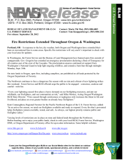 In response to the hot, dry weather, both Oregon and Washington have extended their bans on recreational fires in some areas. Specific fire restrictions will vary and it's important to check with your local area for updates. In Washington, the Forest Service and the Bureau of Land Management have banned open fires outside of campgrounds. Gov. Gregoire has extended an emergency proclamation declaring a State of Emergency for all counties east of the crest of the Cascades. The proclamation ensures continued air support from Washington's National Guard to help fight ongoing wildfires, and extends a burn ban through midnight Monday, Sept. 24th. On state lands in Oregon, open fires, including campfires, are prohibited on all lands protected by the Oregon Department of Forestry.