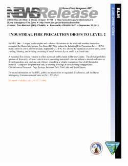 Longer, cooler nights and a chance of moisture in the weekend weather forecast as prompted the Burns Interagency Fire Zone (BIFZ) to reduce the Industrial Fire Precaution Level (IFPL) from a three to a two, effective today, September 27. IFPL two allows the operation of power saws, cable yarding, blasting, and welding or cutting of metal between 8 p.m. and 1 p.m. local time.