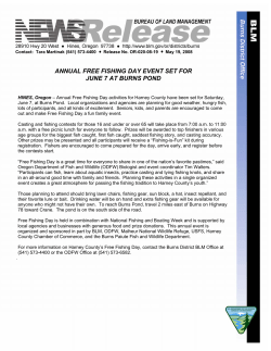 Annual Free Fishing Day Event Set for June 7 at Burns Pond