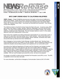 BIFZ Camp Crews Head to California Wildfires
