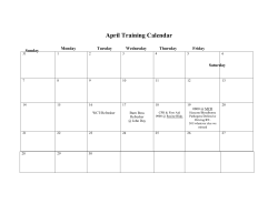 2013 BIFZ General Training Schedule
