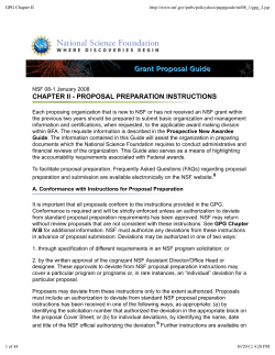 NSF Proposal Preparation Instructions
