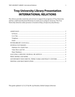 International Relations (Library presentation)