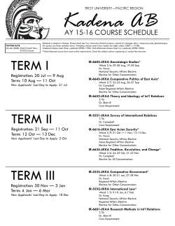 2015-2016 Kadena Air Base Schedule