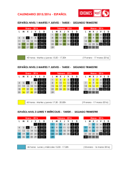 del 18 de enero al 17 de marzo de 2016
