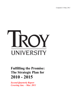 2010-2015 Strategic Plan - Year One - Second Quarterly Report Covering January - March 2011