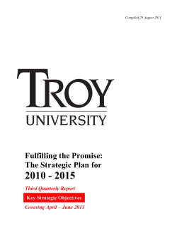 2010-2015 Strategic Plan - Year One - Third Quarterly Report Covering April - June 2011