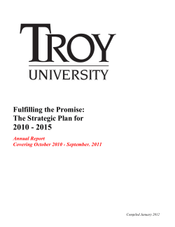 2010-2015 Strategic Plan - Year One - Annual Report Covering October 2010 - September 2011