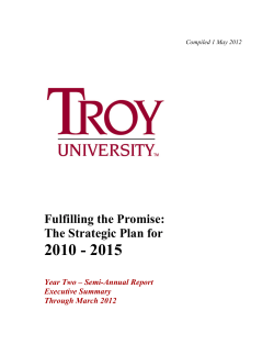 2010-2015 Strategic Plan - Year Two - Second Quarterly/Semiannual Report Covering January - March 2012