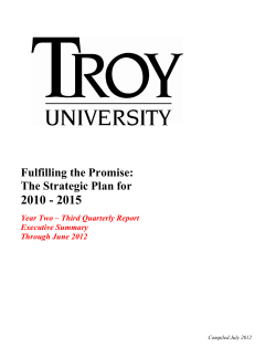 2010-2015 Strategic Plan - Year Two - Third Quarterly Report Covering April - June 2012