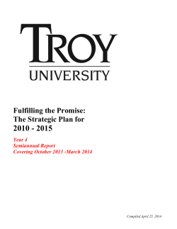 2010-2015 Strategic Plan - Year Four - Semiannual Report Covering October 2013 - March 2014