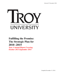 2010-2015 Strategic Plan - Year Four - Annual Reports Covering October 2014 - September 2014