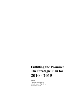 Fulfilling the Promise Plan for 2010-2015