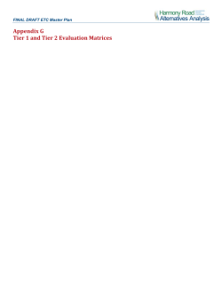 Appendix G: Tier 1 and Tier 2 Evaluation Matrices
