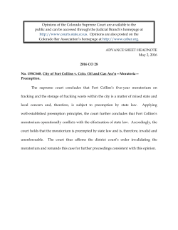 Colorado Supreme Court Decision in Colorado Oil and Gas Association (COGA) V. City of Fort Collins