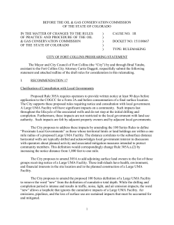 City prehearing statement and redline of the COGCC staff's draft rules