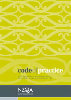 Code of Practice of Pastoral Care for International Students