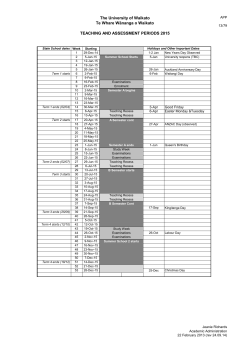 2015 Teaching and assessment periods
