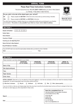 Arrival Form for International Students