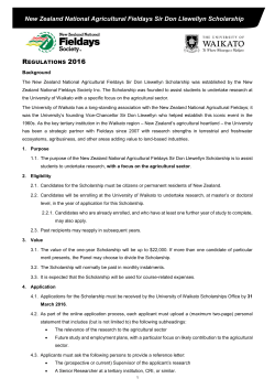New Zealand National Agricultural Fieldays Sir Don Llewellyn Scholarship
