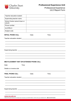 Telephone and Visit Report.