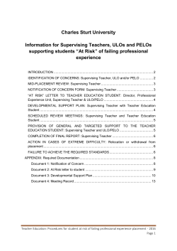 Guidelines for ULOs and PELOS assisting students at risk