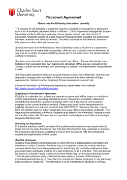 Agreement form for on campus students