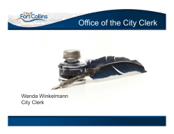 City Clerk?s Office presentation