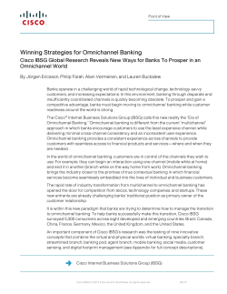 Cisco Internet Business Solutions Group (IBSG, Internetes zleti Megold sok Csoport) Omnichannel Banking Study
