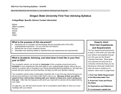 Oregon State University First Year Advising Syllabus Draft #5