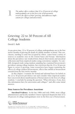 Grieving: 22 to 30 Percent of All College Students