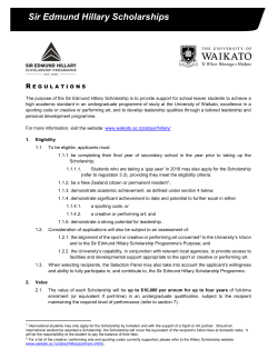 Scholarship Regulations