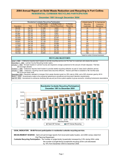 2004 Annual Report on Solid Waste Reduction and Recycling in Fort Collins
