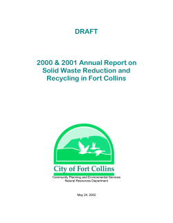 2000 - 2001 Annual Report on Solid Waste Reduction and Recycling in Fort Collins