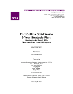 Fort Collins Solid Waste 5-Year Strategic Plan: Strategies to Reach 50% Diversion from Landfill Disposal