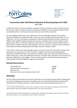 Community-wide Solid Waste Reduction Recycling Report for 2010