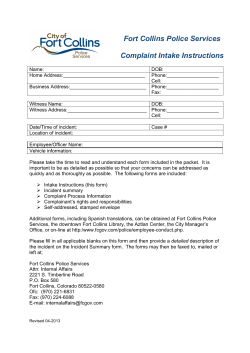 Complaint Intake Instructions