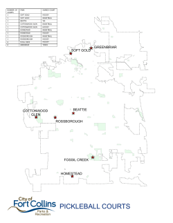 17 pickle ball courts at 7 parks