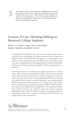 Lessons of Loss: Meaning-Making in Bereaved College Students