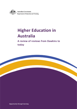 Higher Education in Australia: A review of reviews from Dawkins to today