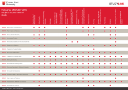 STUDY LINK offerings by key study areas