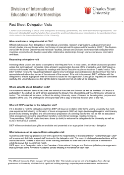 Fact Sheet: Delegation Visits