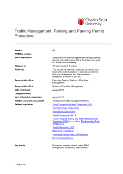 Traffic Management, Parking Parking Permit Procedure
