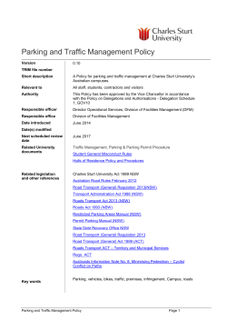 Parking and Traffic Management Policy