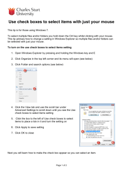 Use check boxes to select items with your mouse